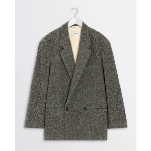 画像: 【LEMAIRE(ルメール)】SHORT DOUBLE BREASTED COAT/ BLACK×BEIGE MELANGE