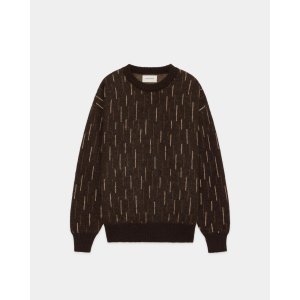 画像: 【MARKAWARE(マーカウェア)】Natural Colar Alpaca Rain Drop Pattern Jumpe　”natural brown mix”