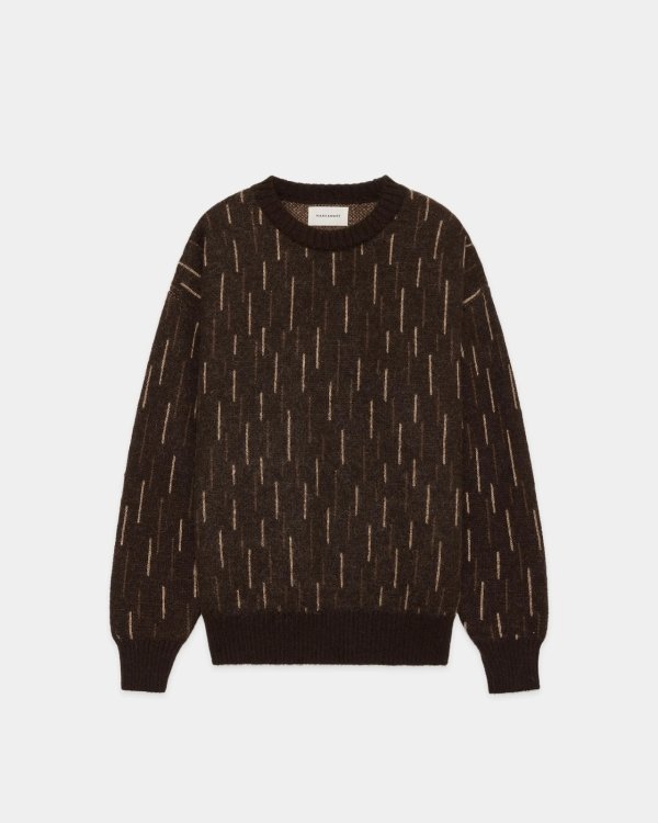 画像1: 【MARKAWARE(マーカウェア)】Natural Colar Alpaca Rain Drop Pattern Jumpe　”natural brown mix”