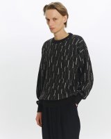画像: 【MARKAWARE(マーカウェア)】Natural Colar Alpaca Rain Drop Pattern Jumpe　”natural black mix”