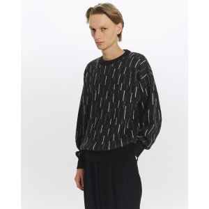 画像: 【MARKAWARE(マーカウェア)】Natural Colar Alpaca Rain Drop Pattern Jumpe　”natural black mix”