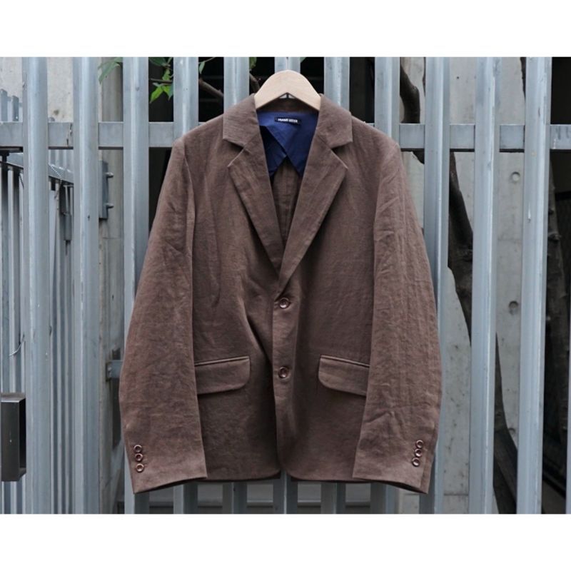 FRANK LEDER（フランクリーダー）】WASHED LINEN 2B BLAZER/DK BROWN