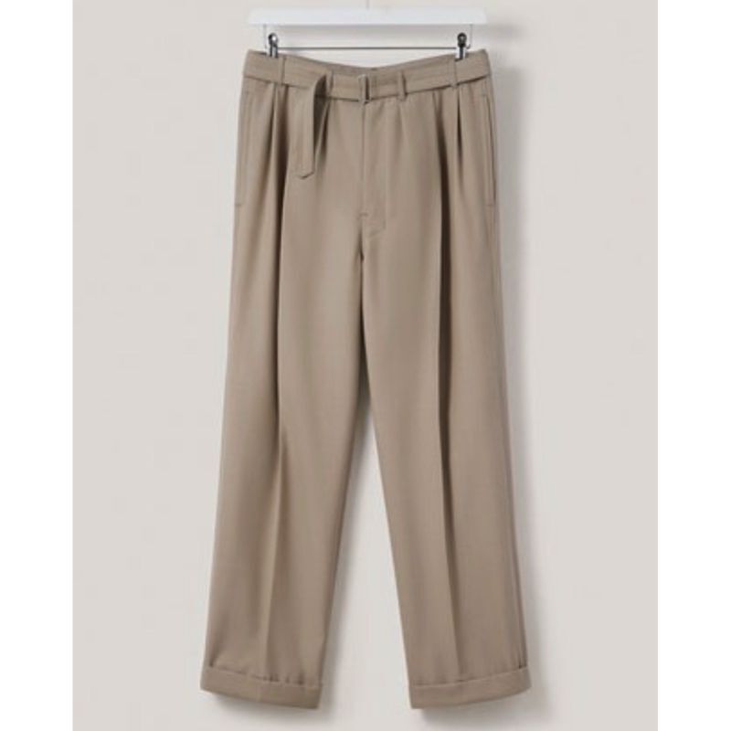 LEMAIRE(ルメール)】LOOSE PLEATED PANTS/ ICE GREY BEIGE CHINE - VELVET