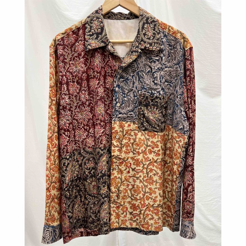 KHOKI(コッキ)】Kalamkari long sleeve shirt/ Blue - VELVET