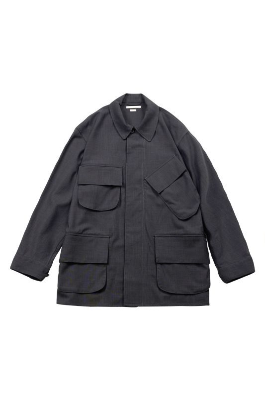blurhms(ブラームス)】Wool Voile Beacon Jacket/ Heather Charcoal 